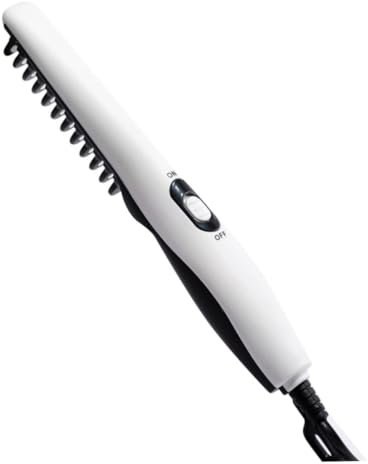 WRITWAA Elektrischer Bartkamm Für Männer Tragbarer Haarglätterkamm Mit Schneller Aufheizzeit Geeignet Für Verschiedene Barttypen Und Frisuren Mit Sicherem Gummikamm Und Integrierten Temper