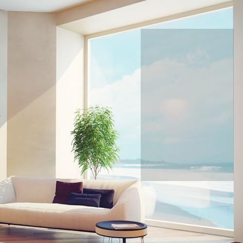 Pellicola protezione solare finestre termoisolante GRANDI + Gradazioni Alta Qualità Nano Carbon Oscurante Anti UV efficienza termica privacy controllo calore adesiva (Transparent-70%, 90 X 200 CM)