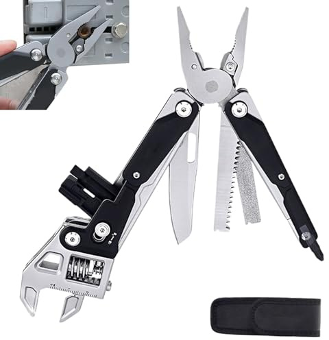 Byuexhp Verstellbarer Ratsche Schlüssel | Klappbarer Schraubenzieher | Klappbarer Ratsche Schraubenschlüssel Mit Zange | für Wandern Angeln Reparaturen Auto Fahrrad Outdoor Mechanik Sanitär Möbel