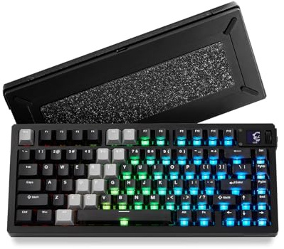 Akko MOD007 V5 HE Wired Rapid Trigger Gaming Keyboard Quick Release Aluminum Black and Transparent Keyboard with Personalized Screen Aluminum Plate Purple, Astrolink Switch