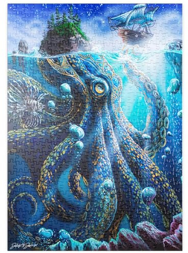 MyPuzzle Lo Que Hay Debajo del Kraken - Dakota Daetwiler - Premium 500 Piezas Puzzles - Colección Especial MyPuzzle de Tate & Co Puzzles