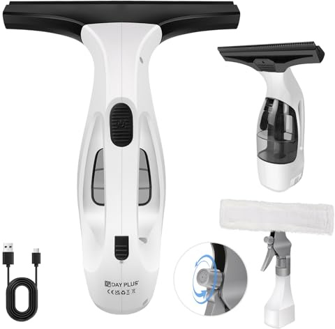 Window Vac Set, Handheld Window Vacuum with 50min Operating Time, Electric Window Cleaner with 150ml Water Tank & Microfibre Cloth & Window Squeegee for Cleaning Window Condensation Mirrors & Tiles