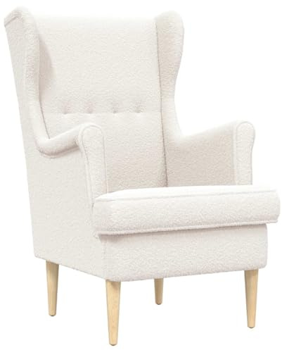 vidaXL Sessel Creme Bouclé, Sessel, modernes Möbel, bequemer Loungesessel, Elegantes Schlafzimmer, funktional, Kissen