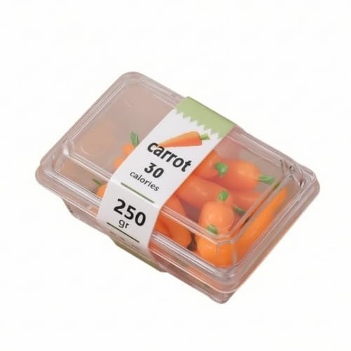 KiBcsLic Miniaturbox mit attrappen Mini Puppenhauszubehör Realitätsnah Dose für Puppenhaussammler, Bastler, Karotte