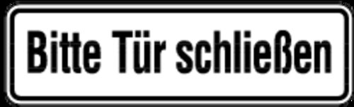 Aufkleber Bitte Tür schließen Folie selbstklebend 70 x 240 mm (Türschild, Hinweisschild) praxisbewährt, wetterfest