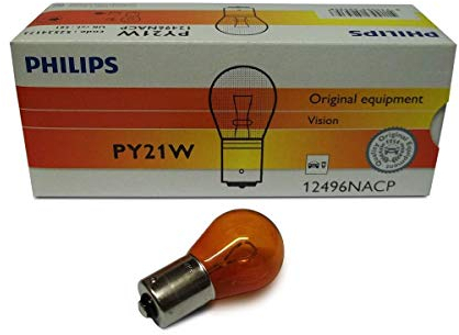10 Stück Philips Autolampe 12496 gelb PY21W Signallampe 21 Watt 12 Volt