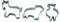Schaf stehend, Schaf, Ziege, 3er Set Ostern Ausstecher, Ausstechform