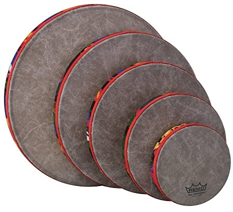 Remo World Percussion - Kids Percussion - Frame Drum - Rahmentrommel Set 5 tlg. - 6, 8, 10, 12 und 14 - KD-0500-01