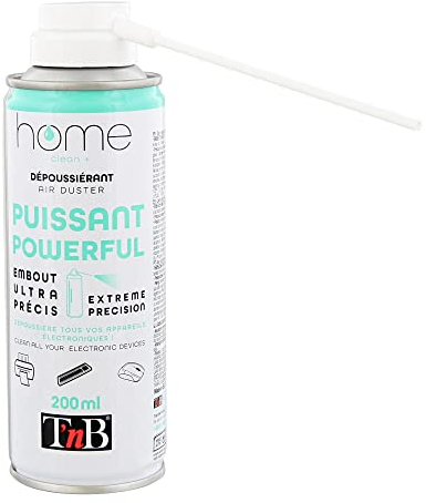 T’nB - Bombe Air Sec - Nettoyage Pc, Aerosol Dépoussiérant 200 mL, Air Comprimé Nettoyage Pc, Air Duster pour Matériel Informatique, Depoussierant Ordinateur, Soufflette Surpuissante - Butane