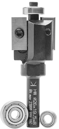 ENT 20370 Wendeplatten Falzfräser HW, Schaft (S) 8 mm, Durchmesser (D) 26 mm, NL 19,5 mm, ØKL 16/13/10 mm, mit 3 Kugellager