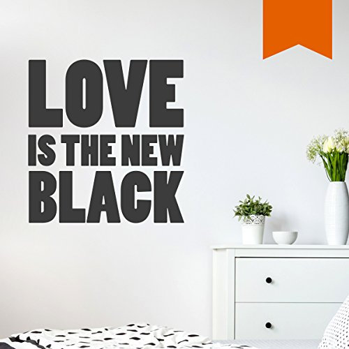 WANDKINGS Wandtattoo Love is The New Black 57 x 60 cm orange - erhältlich in 33 Farben
