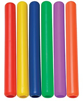 Sportime Beginner Relay Batons, 11-1/2 Inches, Assorted Colors, Set of 6 - 1478836