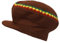 Shoe String King Herren Rasta Dread Knit Tam Hat - Dreadlocks Cap Gr. Einheitsgröße, Große runde braun/rot/gelb/grün, mit Krempe