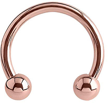 eeddoo Piercing Hufeisen Septum Rosegold Edelstahl Stärke: 1,0 mm Durchmesser: 6 mm 2,5 mm