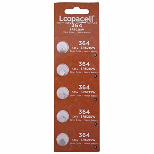 LOOPACELL 100 Pack 364 Watch Electronics Batteries 1.55 Volt Silver Oxide Coin Button Wholesale Pack