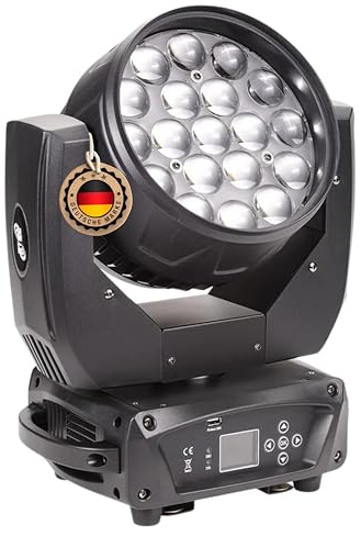 ETEC Professional LED Moving Head Beam Washer 19x15 Watt Osram Zoom Funktion RGBW 4in1 Ringsteuerung Ringfunktion Effekt Veranstaltung Bühnenbeleuchtung Licht Party Disco Show DJ