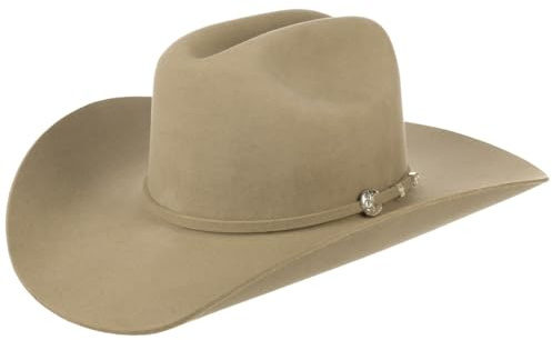 Stetson The Valley 4X Haarfilzhut Westernhut Klassischer Cowboyhut Filzhutüte Herren mit Ledergarniturband Made in USA Frühjahr bis Winter beige 57 cm