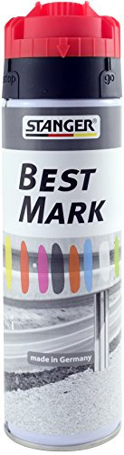 Stanger Best Mark Stop & Go Fluoreszent 500 ml Neonrot- Markierspray von Oberflächen aller Art - Asphalt, Erde, Bäume, Rasen, Beton & mineralische Untergründe