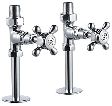 Burlington Chrome Traditional Straight Radiator Valves R7