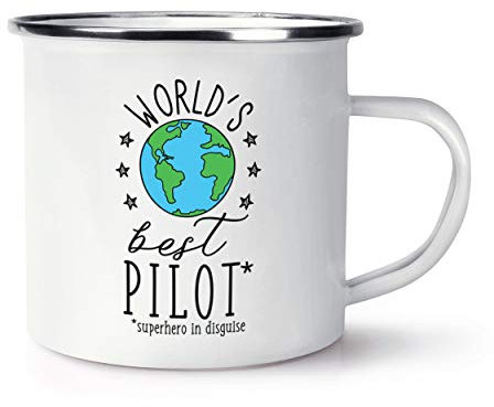 World's Best Pilot Emaille Becher