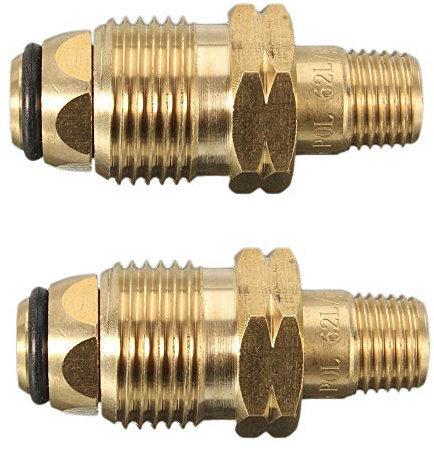 FASTROHY 2 Confezioni di adattatori universali per Serbatoio di Gas propano LP GPL Raccordo a Flusso Completo connettore in Ottone 1/4 '' 6 mm MNPT