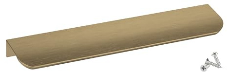 SOTECH 5 x Möbelgriffe Blankett Tommy Messingoptik gebürstet | 200 mm Griffleisten zur Montage am Frontinneren inkl. Befestigungsschrauben