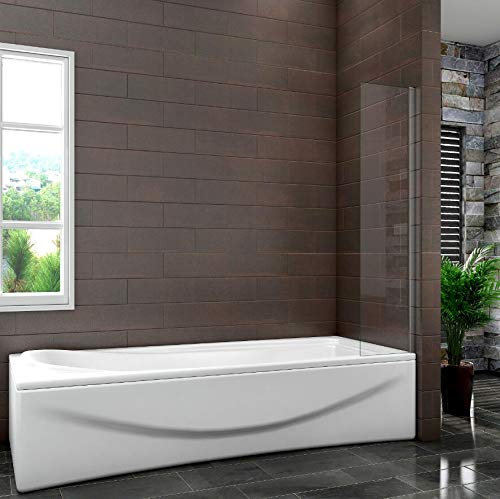 Simple Bathrooms 350x1400mm Fixed Bath Shower Screen Glass Door Panel