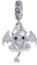 GNOCE Schwarz Drachen Charm Anhänger S925 Sterling Silber Kampf für die Heimat Charm Perlen für Armband Halskette Schmuck Geschenk für Damen Herren (Weiße)