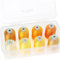 New brothread - 18 Optionen - 8 Schnappen Spulen von 1000m jeder Polyester Maschine Stickgarn mit Klarer Kunststoff Aufbewahrungsbox für Stickerei & Quilten - Different Yellow
