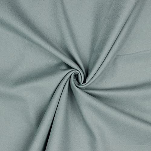Hans-Textil-Shop Stoff Meterware Uni Flanell Baumwolle - 1 Meter, einfarbig, Baumwollflanell, Flanellstoff, Kleidung, Deko, Bettwäsche, Kissen (Grau)