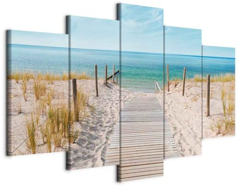 B&D XXL - Panneau Acoustique Mural, Tableau Décoration Paysage Mer 200x100 | Mousse Acoustique - 2,6 cm, Réduit les échos le salon, Décoration Murale Moderne 2-en-1, Toile tendue sur châssis en Bois