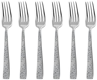 SAMBONET Cometa Tavola Posate 6 Forchettine Dolce Natale Acciaio Inox