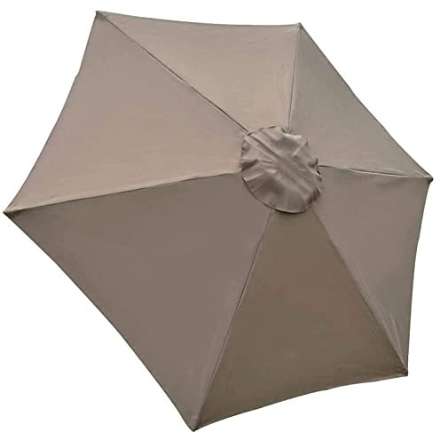 YYUYFGJ Toile de Remplacement Parasol 6 Baleines( 2m 2.7m 3m / Ronde Toile de Rechange s'adapte à Un Parasol Droit ou déporté(Size:2M / 6.6Ft,Color:Kaki)