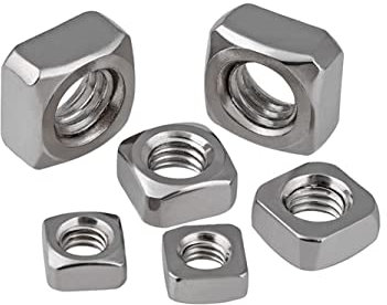 BOUACOUA Dado Quadro M10, Dadi Quadrati in Acciaio Inox (10 Pezzi)