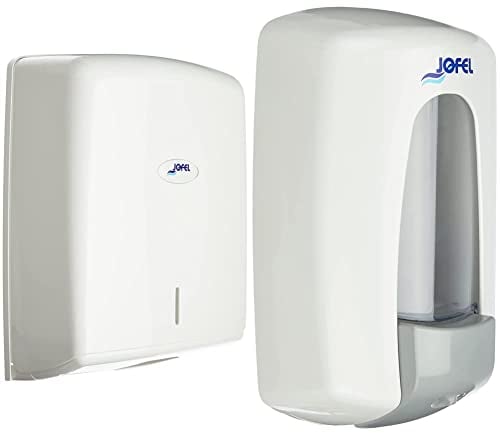 Jofel AH37000 - HANDTUCHSPENDER Z-FALZ SMART ABS WEISS & AC70000 - SEIFENSPENDER FREI BEFÜLLBAR AITANA WEISS