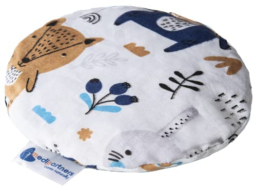 Medi Partners Kirschkernkissen Wärmekissen Körnerkissen für Babys 180g rund 15cm Öko Natur 100% Baumwolle Wärme + Kältetherapie Massagetherapie (Boho Animals)