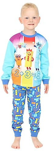 Numberblocks Boys Long Cotton Pyjama Set (6-7 Years) Blue