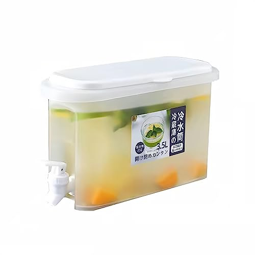 Tannest Beverage Dispenser with Tap, 3.5L Beverage Dispenser Water Dispenser for Fridge, Lemonade for Refrigerator Plastic Drinks Beverage Dispenser with Lid, for Making Teas and Juices Dispenser