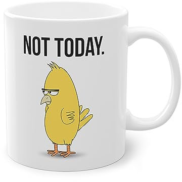 Lustige Spruch Tasse Weiß, Not Today Sarkasmus Kaffeetasse 330ml, Beidseitig Bedruckt, Deko Kaffeebecher, Küche Zubehör, Teetasse, Bürotasse Geschenk Idee