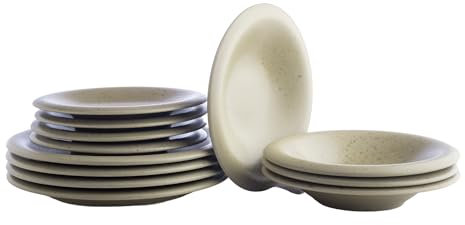 Porto by Stone Lain Aro 12-Piece Premium Kitchen & Dining Dinnerware Set Stoneware, Green Matte, Crafted in Portugal, Dishwasher and Microwave Safe Scratch-Resistant Dish Set for 4