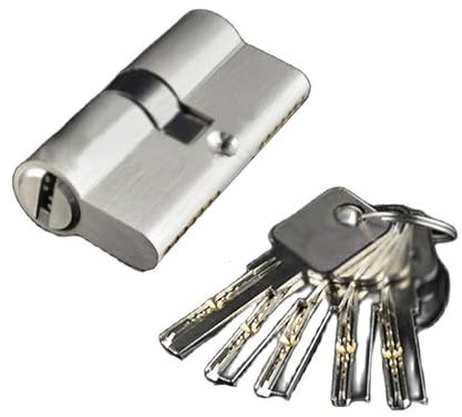SchließZylinder 50 mm 55 mm 60 mm Schließzylinder 5 Schlüssel Doppel- oder Einzelschloss-Schlafzimmerschloss aus Messing Zylinderschloss (Color : Double Open, Size : 80mm 40-40)