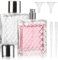 Parfum Flakon Leer 100 ml, 2 Stück Parfümzerstäuber Nachfüllbar, Parfüm Abfüller für Damen und Herren, Parfum Zerstäuber für Unterwegs, mit Pipetten und Trichter für Parfüm, Reisen