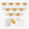 PQPAUTY 12 Pièces Vides Petit 250 ml Transparent Cosmétique Pot en Plastique avec Couvercle Or 250 g Pots de Cosmétique Crème de Bouteille Contenant avec 6x Spatules