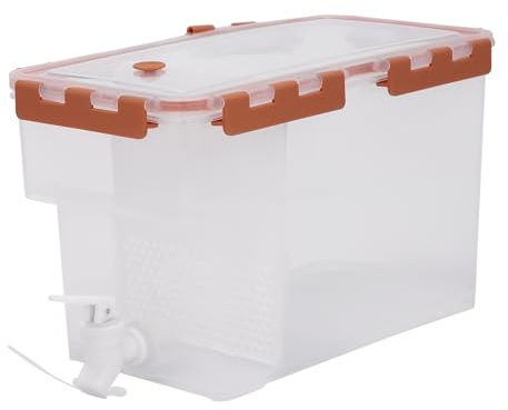 Donened Getränkespender 6L, Wasser Spender mit Wasserhahn & Filterung Funktion Kunststoff Wasserspender Saftspender für Kühlschrank (Orange)