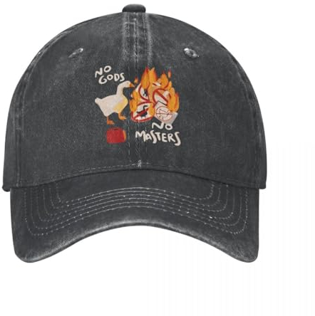 Hut Mode Hip Hop Untitled Goose Game No God No Masters Meme Männer Baseballkappen Distressed Denim Hut Retro Outdoor Running Golf Geschenk Kopfbedeckung Geburtstagsgeschenk