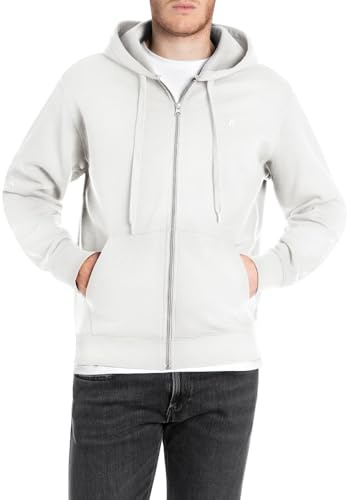 Replay Herren Zip Hoodie Kapuzenpullover Brushed Fleece - Regular Fit Baumwolle