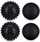 Relaxdays Massageball 4er Set, Igelball & glatter Lacrosse-Ball, Ø 6,5 & 6 cm, Selbstmassage, Faszienball hart, schwarz