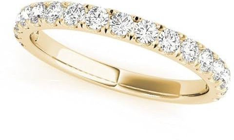 Rylos Alliance droite en or blanc/rose/jaune 0,5 carat pour femme – Belle élégance pour votre jour spécial – Or blanc massif 14 carats – Emblème intemporel de l'amour éternel – Taille 5,6,7,8,9,10, 5,
