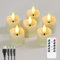 Zevanor Bougies LED rechargeables sans flamme à distance 4cm x4cm, minuterie plastique vacillante ivoire Lot de 6 petites mini-bougies avec câble de recharge