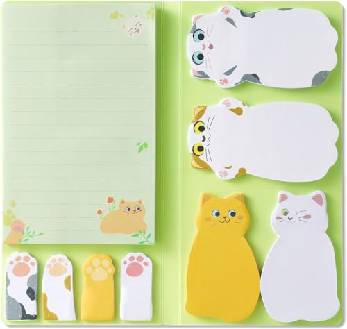 Haftnotizen,Kawaii Schulsachen,Notizblock Klein,Selbstklebende Notizzettel,Haftnotizen Lustig,TierföRmiger Haftnotizblock Ideal FüR BüRo, Kinder, Studenten, Etikettengeschenke (Style 1)
